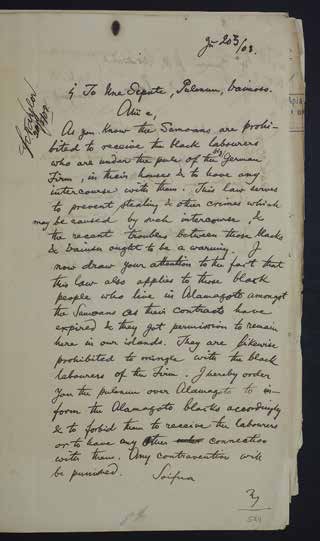 Archives of German-Samoa Colonial Administration from 1900 to 1914